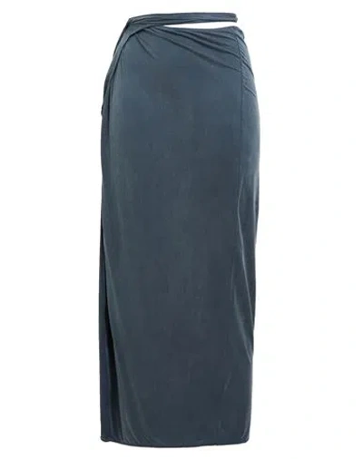 Jacquemus Woman Midi Skirt Slate Blue Size L Cupro, Elastane
