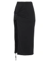 Jacquemus Pareo Croissant Buckle Slit Long Skirt In Grey