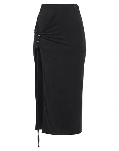 JACQUEMUS JACQUEMUS WOMAN MIDI SKIRT CHARCOAL SIZE L CUPRO, ELASTANE