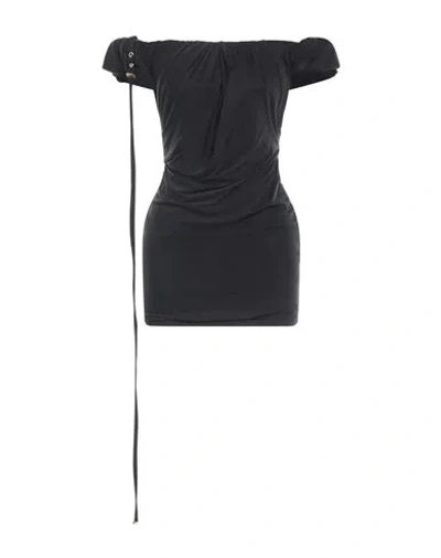 Jacquemus Ciceri Off-the-shoulder Draped Cupro Mini Dress In Black