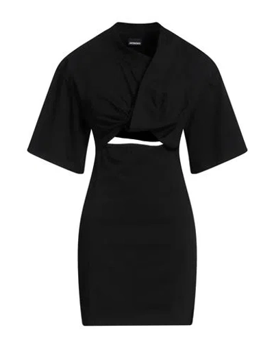Jacquemus Woman Mini Dress Black Size Xl Cotton
