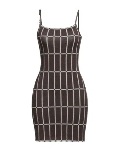 Jacquemus Woman Mini Dress Brown Size 6 Viscose, Polyamide, Elastane In Black