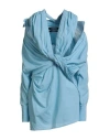 Jacquemus Woman Mini Dress Light Blue Size 8 Cotton In Blue