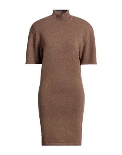 Jacquemus Woman Mini Dress Light Brown Size 8 Merino Wool, Polyamide