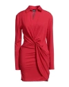 Jacquemus Bahia Minikleid Aus Stretch-jersey Mit Twist-detail In Rot