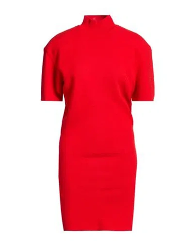 Jacquemus Woman Mini Dress Tomato Red Size 6 Merino Wool, Polyamide