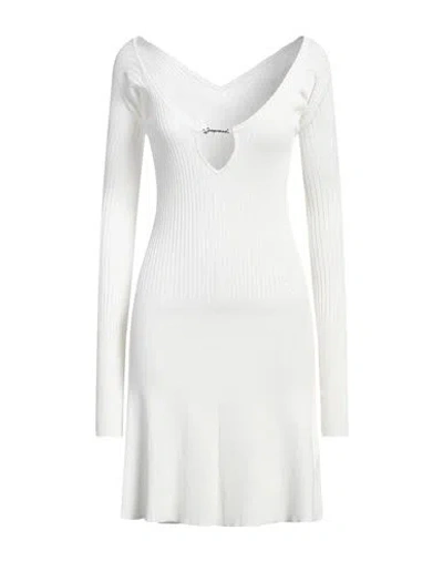 Jacquemus La Robe Ribbed Minidress In White