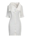 Jacquemus Woman Mini Dress White Size 6 Viscose, Polyamide