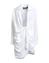 Jacquemus Woman Mini Dress White Size 8 Viscose, Polyamide