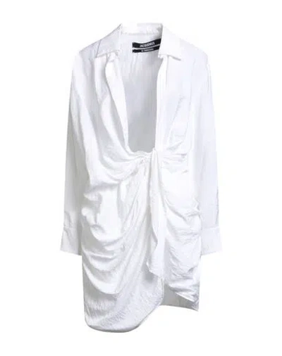 Jacquemus Woman Mini Dress White Size 8 Viscose, Polyamide