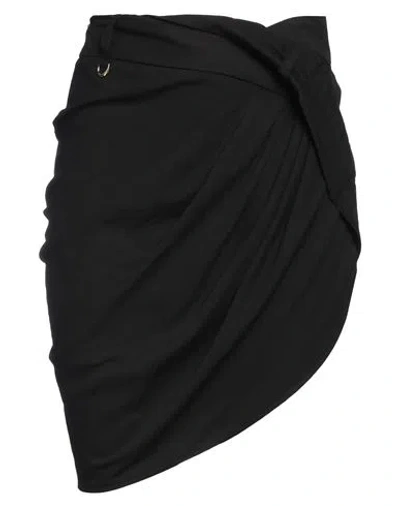 JACQUEMUS JACQUEMUS WOMAN MINI SKIRT BLACK SIZE 8 VISCOSE, POLYAMIDE