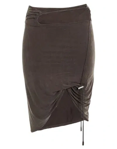 Jacquemus Woman Mini Skirt Dark Brown Size Xl Cupro, Elastane