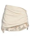 Jacquemus Woman Mini Skirt Cream Size 4 Viscose, Linen, Elastane In White