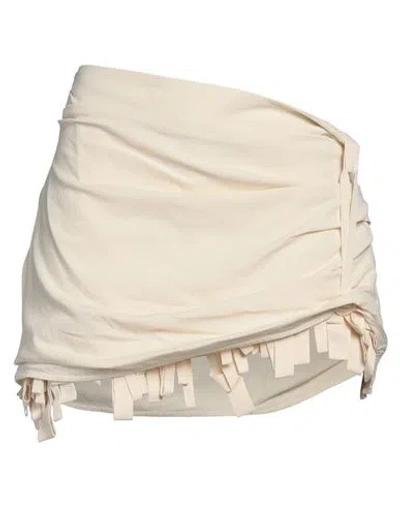 Jacquemus Woman Mini Skirt Cream Size 4 Viscose, Linen, Elastane In White