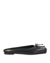 Jacquemus Les Mules Plates Leather Ballet Flat In Black