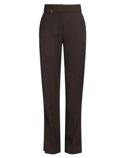 Jacquemus Woman Pants Dark Brown Size 6 Viscose, Silk In Black