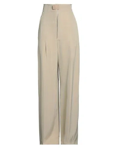 Jacquemus Woman Pants Sand Size 4 Viscose, Silk, Cotton In Beige
