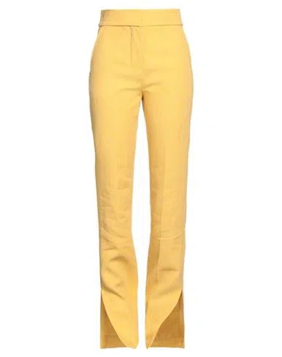 Jacquemus Woman Pants Yellow Size 8 Linen, Viscose, Polyester
