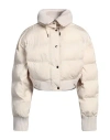 Jacquemus Caraco Layered Ribbed-knit And Quilted Shell Jacket In Off White