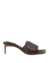 Jacquemus Woman Sandals Chocolate Brown Size 8 Leather
