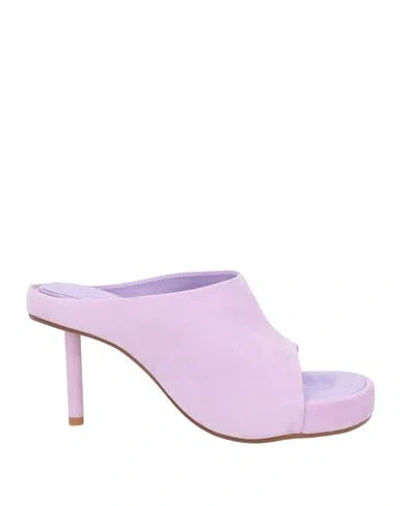 Jacquemus Woman Sandals Light Purple Size 8 Soft Leather