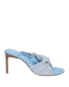 Jacquemus Woman Sandals Sky Blue Size 7 Textile Fibers