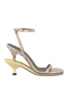 Jacquemus Les Doubles Ankle-strap Embossed Sandals In Gray