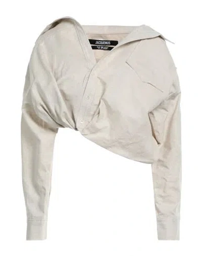 Jacquemus Woman Shirt Beige Size 12 Cotton, Linen
