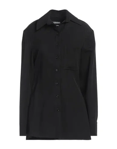 Jacquemus Woman Shirt Black Size 8 Viscose, Polyamide