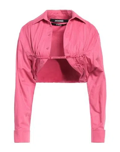 Jacquemus Woman Shirt Fuchsia Size 2 Cotton In Pink