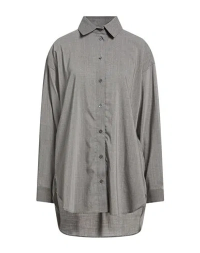 Jacquemus Woman Shirt Grey Size 8 Virgin Wool, Elastane In Gray