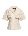 Jacquemus Woman Shirt Ivory Size 6 Cotton In White