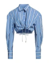 Jacquemus Woman Shirt Light Blue Size 6 Cotton In Blue