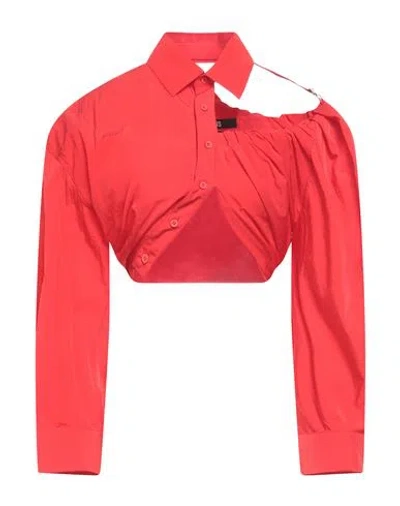 JACQUEMUS JACQUEMUS WOMAN SHIRT RED SIZE 6 POLYAMIDE