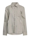 Jacquemus La Chemise De Costume Striped Silk Shirt In Sage Green