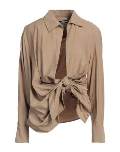 Jacquemus Bahia Knot-detail Blouse In Nude
