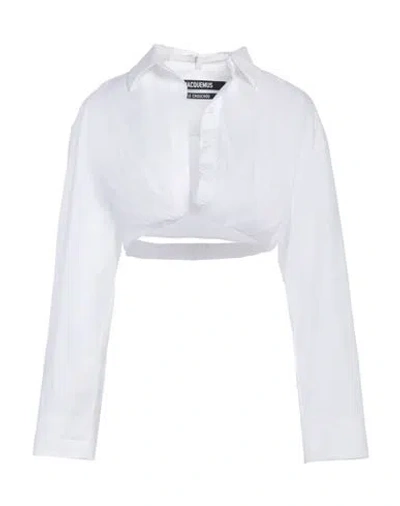 Jacquemus Woman Shirt White Size 6 Cotton, Elastane