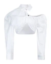 Jacquemus La Galliga Asymmetric Cropped Shirt In White