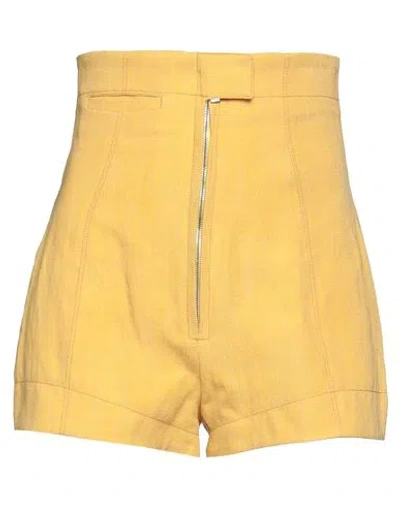 Jacquemus Woman Shorts & Bermuda Shorts Ocher Size 2 Linen, Viscose, Polyester In Yellow