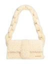 Jacquemus Woman Shoulder Bag Beige Size - Shearling