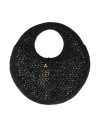 Jacquemus Le Rond Spiaggia Shoulder Bag In Raffia In Black