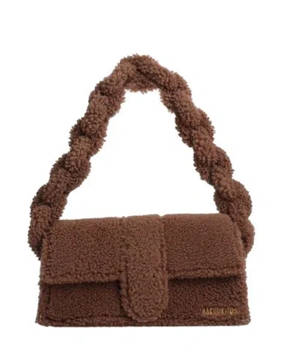 Jacquemus Woman Shoulder Bag Brown Size - Shearling In Brown