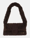 Jacquemus Woman Shoulder Bag Black Size - Shearling In Brown
