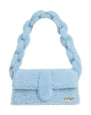 Jacquemus Woman Shoulder Bag Sky Blue Size - Shearling