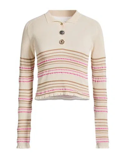 Jacquemus Woman Sweater Beige Size 4 Viscose, Polyester, Polyamide, Recycled Nylon, Elastane In Brown