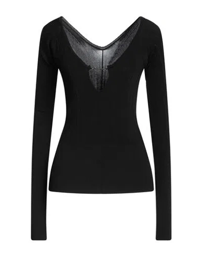 Jacquemus Black Long Sleeve Top With Logo Detail And Cut-out