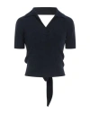 Jacquemus Woman Sweater Navy Blue Size 6 Cotton, Polyamide, Viscose