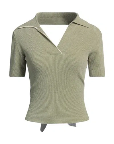 Jacquemus Woman Sweater Sage Green Size 6 Cotton, Polyamide, Viscose In Sage Green