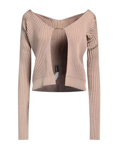 Jacquemus Woman Sweater Sand Size 8 Viscose, Polyamide, Elastane, Polyester In Beige