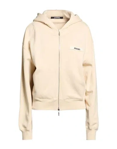Jacquemus Woman Sweatshirt Beige Size Xxl Cotton In Neutral